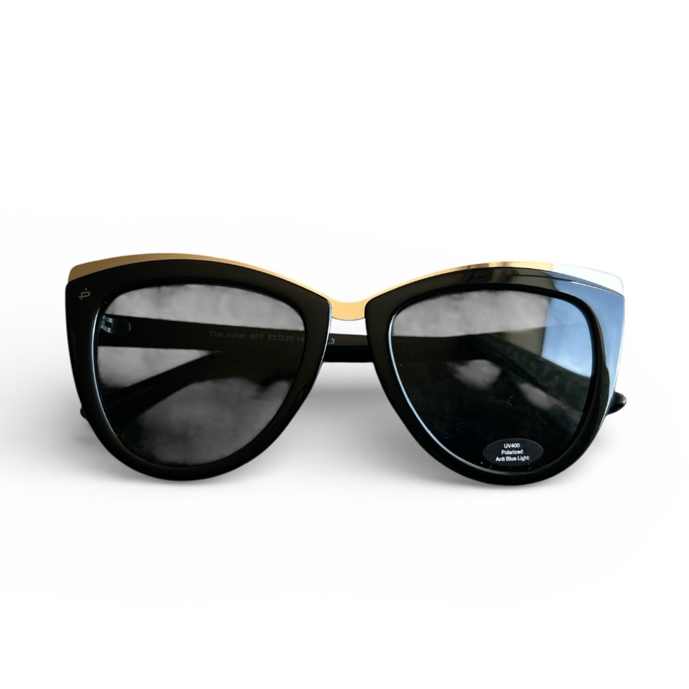 Privé Revaux the Juliet cat eye polarized Black and Gold Sunglasses